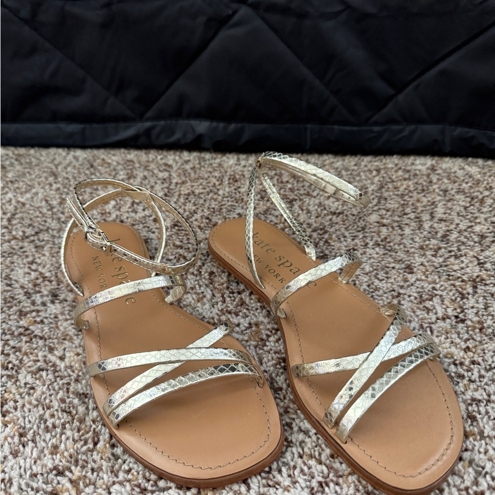 Kate Spade Gold Metallic Sandals